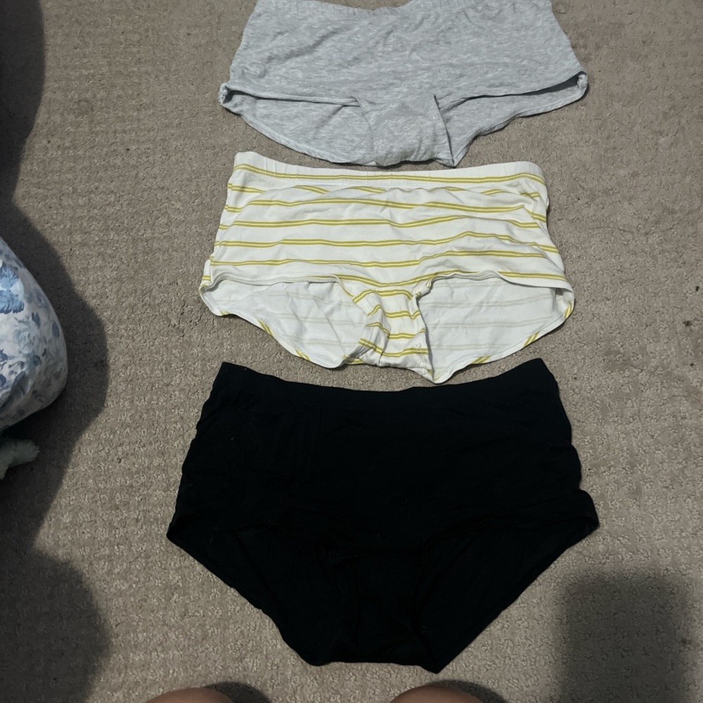 Women’s Micro Shorts - Gray, Yellow Stripe, Black